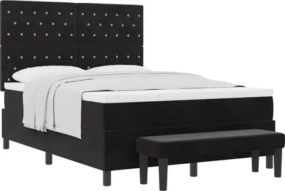 Obrázok produktu pre vidaXL Box spring posteľ s matracom čierna 160 x 200 cm zamat