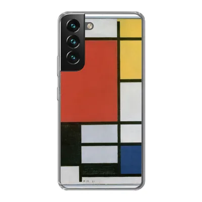 Produktbild von MuchoWow® Handyhülle Schutzhülle Hülle für Samsung Galaxy S22 Komposition 2 in Rot Blau und Gelb - Piet Mondrian Silikon Softcase Handy Hülle - Mobiltelefonhülle