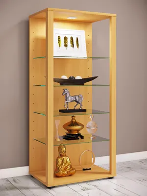 Produktbild von VCM Glasvitrine stehend | Vitrine Glas mit ESG-Sicherheitsglas | Maße ca. H. 115 x B. 52 x T. 35 cm | Standvitrine Glas | Modern und platzsparend | Glas Vitrinenschrank – Glasol lll