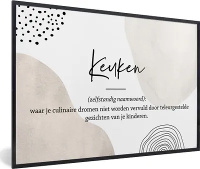 Produktbild von MuchoWow® Gerahmtes Poster Küche - Zitate - Sprichwörter - Küche - Definition - Wörterbuch - Opa 90x60 cm - Poster mit Schwarzem Bilderrahmen Wandposter Rahmen Foto Bilder - Fotorahmen - Foto-Plakat