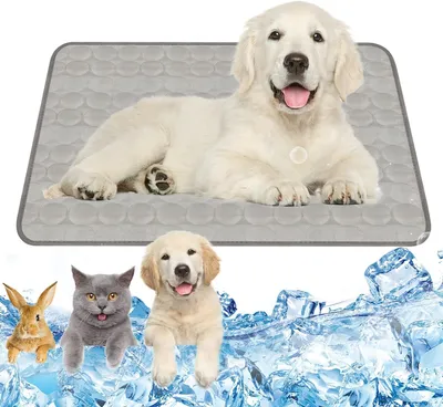 Produktbild von Pferde-Pflegemittel Selbstkühlende Kühlmatte für Hunde, 70 x 55 cm, Kühlmatte für Hunde, Grau, Größe L, Katzen-Kühlmatte, waschbare Kühlmatte für Katz