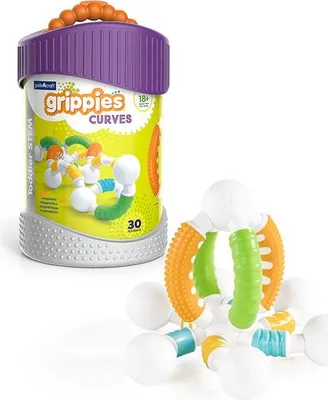 Produktbild von Guidecraft magnetisches Spielzeug Grippies Curves - pädagogisches Konstruktionsspielzeug