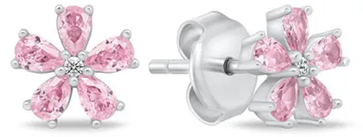 Produktbild von Funkelnde Silberohrringe Blumen EA1034WP