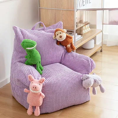 Produktbild von 360Home Buntes Cartoon Kinderplüschsofa Kindersessel sofa Kindersitzsäcke Lila mit puppe