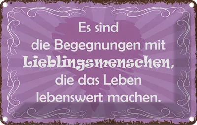 Obrázek produktu pro vianmo Plechová cedule 20x30 cm Begegnungen Lieblingsmenschen