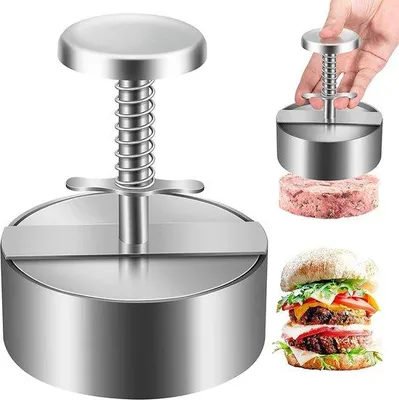 Produktbild von Famanu Burgerpresse aus 304 Edelstahl - Verstellbare Hamburgermaschine