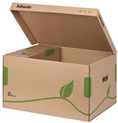 Immagine prodotto di 10x Esselte 623918 Contenitore per archivi ECO con coperchio in cartone marrone naturale
