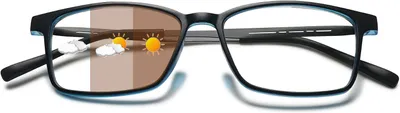 Produktbild von Lesebrille rechteckig, Stärke 2,5, selbsttönend, mit Blaulichtfilter für die Augen