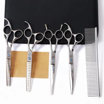 Immagine prodotto di Set professionale di forbici per la toelettatura del pelo dei cani, 17,8 cm / 8 pollici (20,3 cm), con impugnatura ergonomica