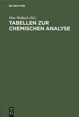 Produktbild von Tabellen zur chemischen Analyse