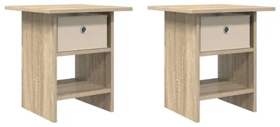 Zdjęcie produktu dla Stolik nocny z szufladą 2 pcs Dąb Sonoma 41 x 40 x 45 cm