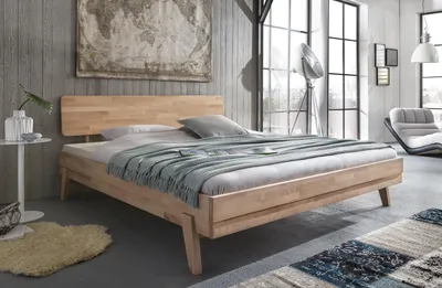 Produktbild von Massivholz-Bett Livia 200x200 cm Kernbuche Vaja
