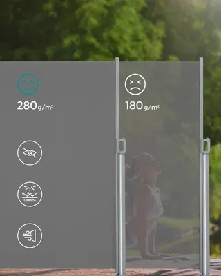Produktbild von SONGMICS Seitenmarkise Alu 200 x 400 cm ausziehbar Sichtschutz, Sonnenschutz