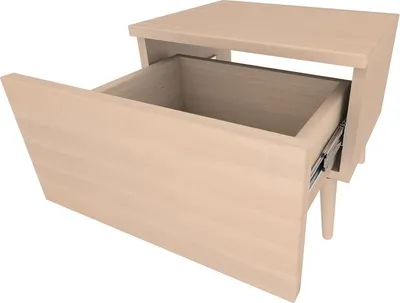 Produktbild von Nachtkästchen mit einen Schub, mit Füßen, massiv Buche