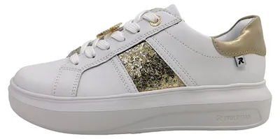 Immagine prodotto di Scarpe da ginnastica da donna Rieker, modello stringato, colore bianco, ideali per il tempo libero