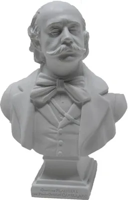 Produktbild von Büste 'Gustave Flaubert' aus Polyresin, Weiß, 12,5 cm hoch, 10 cm breit, 5 cm tief