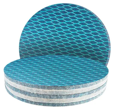 Immagine prodotto di Dischi abrasivi a velcro, diametro 300 mm, grana 120, colore blu, 25 pezzi, senza fori