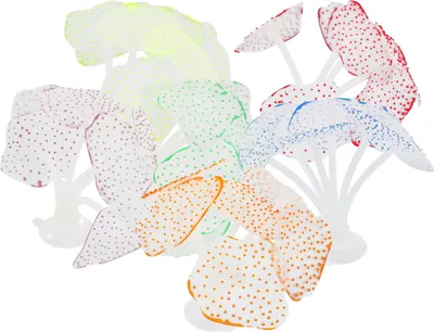Produktbild von 6Pcs Künstliche Korallen Silikon Fluoreszierende Pilz Korallen Dekoration Aquarium Aquarium Ornament