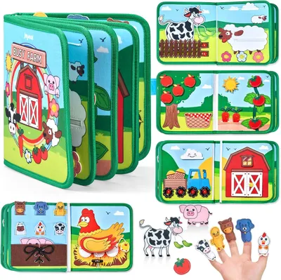 Productafbeelding van Farm Busy Board - 1 Year Old Boys Girls Gifts Toys Educational Quiet Activity with Life Skills - Toddler Travel Toys 1