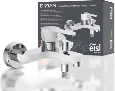 Obrázek produktu pro eisl vanová baterie DIZIANI, vanová baterie, vanová baterie, vanová baterie v bílé/chromové barvě