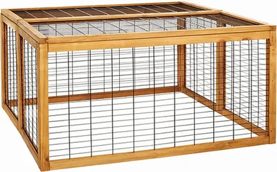 Produktbild von Dehner Freilaufgehege Rolf mit aufklappbarem Dach, ca. 116 x 116 x 58 cm, Holz