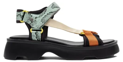 Produktbild von Sportlich-chic Sandalen K743301007 mit 5 cm Plateau, Klettverschluss, offener Ferse und abgerundeter Zehenpartie