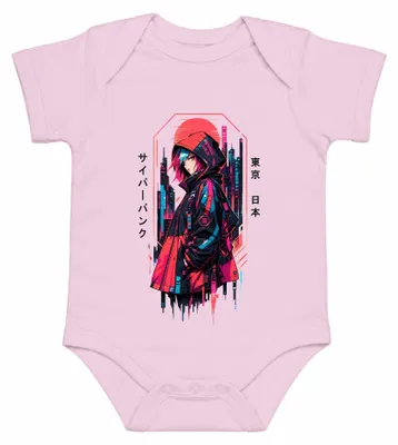 Productafbeelding van Anime meisjes, cyberpunk, techwear, Tokyo, Japan, neon, vaporwave, Y2K, manga, babybody, roze, maat 0/3