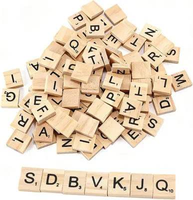 Imagen del producto de Letras y números de madera, 200 unidades, 20 x 18 x 4 mm, para manualidades