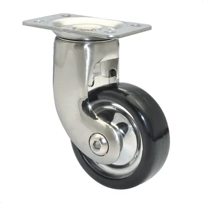 Produktbild von WAGNER Möbelrolle / Lenkrolle DESIGN - Durchmesser Ø 50 mm, nickel, schwarz, Tragkraft 50 kg - 01008501