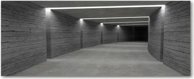 Produktbild von Tulup® Glas-Bild Wandbild aus Glas - 125x50 - Wandkunst - Wandbild hinter gehärtetem Sicherheitsglas - Dekorative Wand für Küche & Wohnzimmer  - Sehenswürdigkeiten & Architektur - Beton Tunnel - Grau