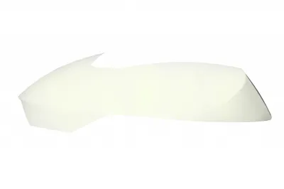 A white, unpainted motorcycle top case cover is shown against a white background.