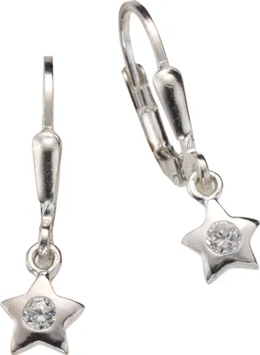Produktbild von Zeeme for Kids Ohrringe 925/- Sterling Silber 2,2cm weiß Zirkonia weiß 360230457