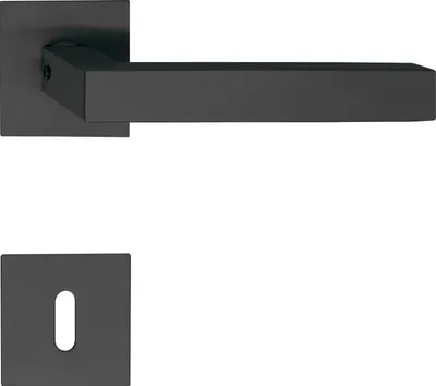 Produktbild von Solido Türbeschlag Malmö | Türgriff auf Flachrosette, eckig BB | schwarz