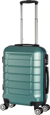 Produktbild von Hartschalenkoffer Handgepäck Trolley / S - 55x39x20 cm / Reisekoffer Bordtrolley 4-Rollen / 201 - Farbe: ocean-green