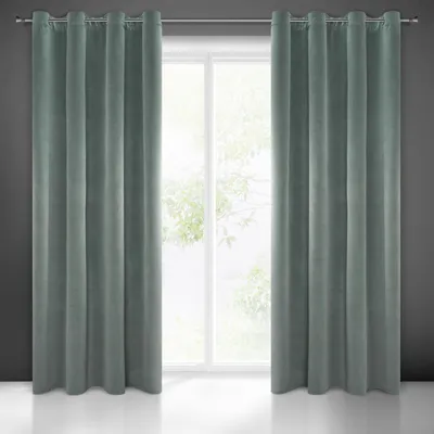 Produktbild von Vorhang ADELLE dunkelminze 140x250 cm Ösen Ösenvorhang