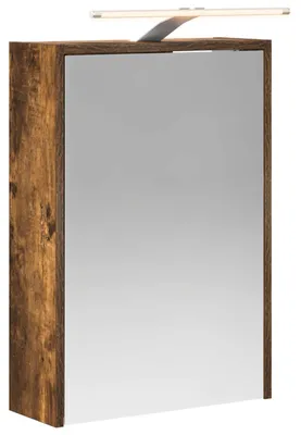 Image de vidaXL Armoire miroir pour salle de bain, chêne fumé, 43 x 16 x 62,5 cm