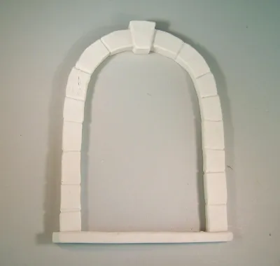 Produktbild von Türbogen weiß aus Polyresin. Orientalische Krippenbau. 15x11x1,5 cm.