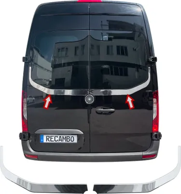 Obrázek produktu pro Zadní okna s nerezovým rámem vhodná pro Mercedes Sprinter W907 W910 | BJ od 2018&gt