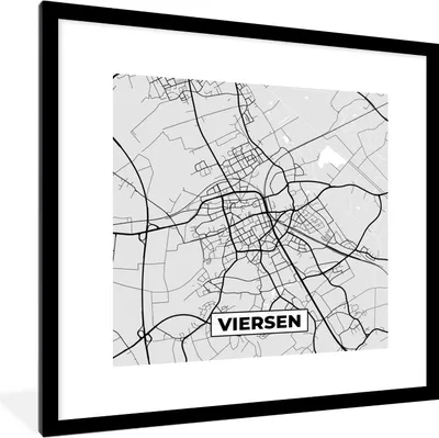 Produktbild von MuchoWow® Gerahmtes Poster Karte - Viersen - Karte - Deutschland 40x40 cm - Poster mit Schwarzem Bilderrahmen Wandposter Rahmen Foto Bilder - Poster - Plakat im Rahmen