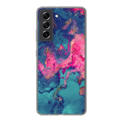 Produktbild von MuchoWow® Handyhülle Schutzhülle Hülle für Samsung Galaxy S21 FE Marmor - Farbe - Rosa - Blau Silikon Softcase Handy Hülle - Mobiltelefonhülle
