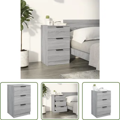 Produktbild von The Living Store Nachttisch Grau Sonoma 40x36x65 cm