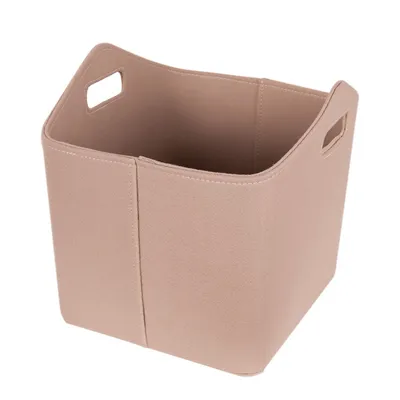 Image de Panier à bois / panier à bois de cheminée Lienbacher Panier en feutre beige 38x35cm