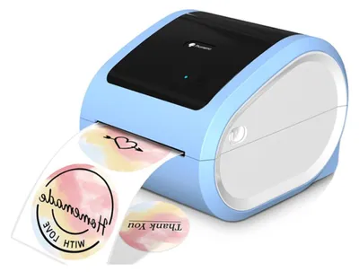 Produktbild von INF Bluetooth Thermodrucker 203DPI ABS S USB und Ethernet für Versand Weiß + Blau
