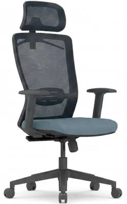 Obrázok produktu pre Ergonomická kancelárska stolička BS3G-V2, 2D opierka hlavy, čierno-modrá