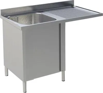 Zdjęcie produktu dla Zlewozmywak KBS z umywalką pośrodku, wymiary 1400 x 700 x 850 mm, 1 lewa umywalka z szafką dolną i przedłużeniem