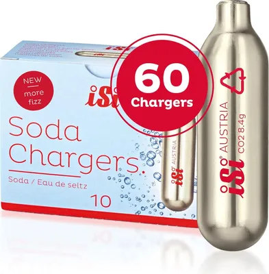 Produktbild von iSi CO₂ Kapseln 8,4g (6x10) – Für Sodamaker Classic, Twist’n Sparkle & Siphon – Gold