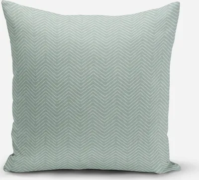 Produktbild von SCHÖNER LEBEN. Kissenhülle Pica ZickZack mint verschiedene Größen Größe 80x80cm (HxB) 80x80cm (HxB) Größe