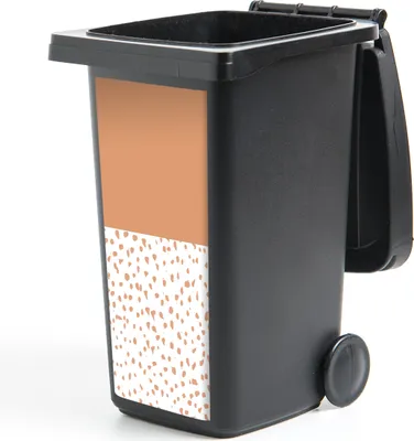Produktbild von MuchoWow® Mülltonnenaufkleber Tupfen - Orange - Weiß 44x98 cm - Containeraufkleber - Aufkleber - Mülltonnen-Aufkleber
