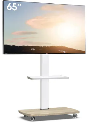 Image de Support TV mobile - Hauteur réglable - 32 à 65 pouces - 40 kg max - Roulettes