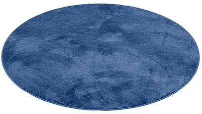 Produktbild von Luxus Super Soft Hochflor Langflor Teppich Melia Einfarbig Rund, Größe:200 cm Rund, Farbe:Dunkelblau